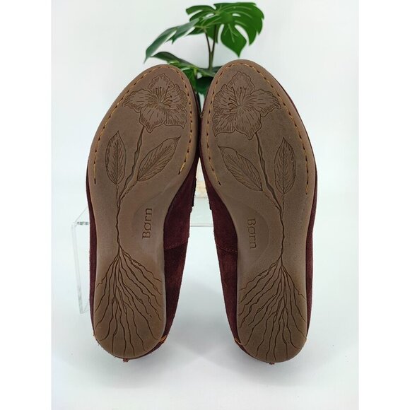 Born Women’s McGee Burgundy Merlot Suede Slip On Loafers Size 6.5 US - Picture 7 of 8
